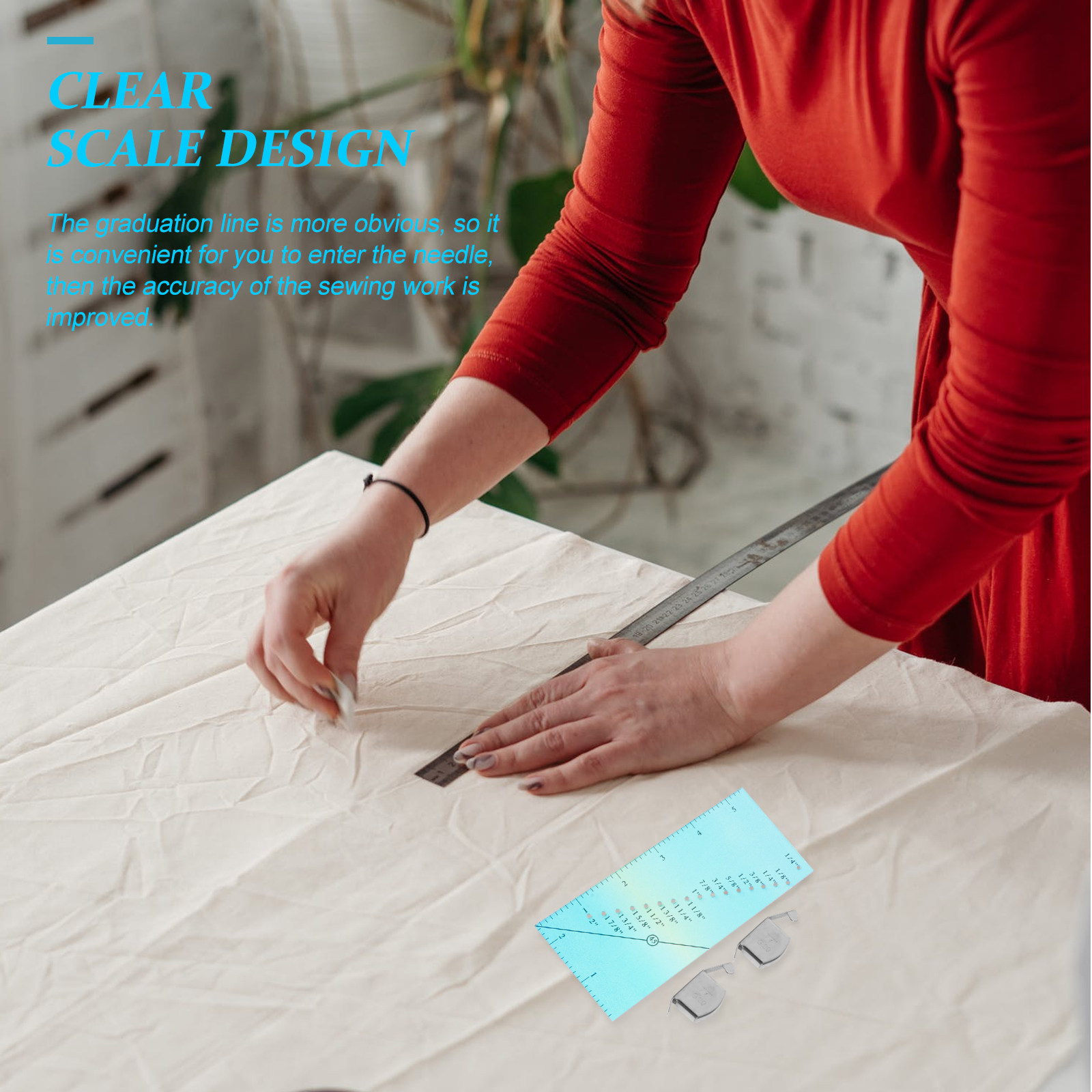 Sewing Gauge Ruler - 1 Set Naht-Plastik-DIY-Patchwork-Lineal, Plastik-Lineal, Nähwerkzeug, transparentes