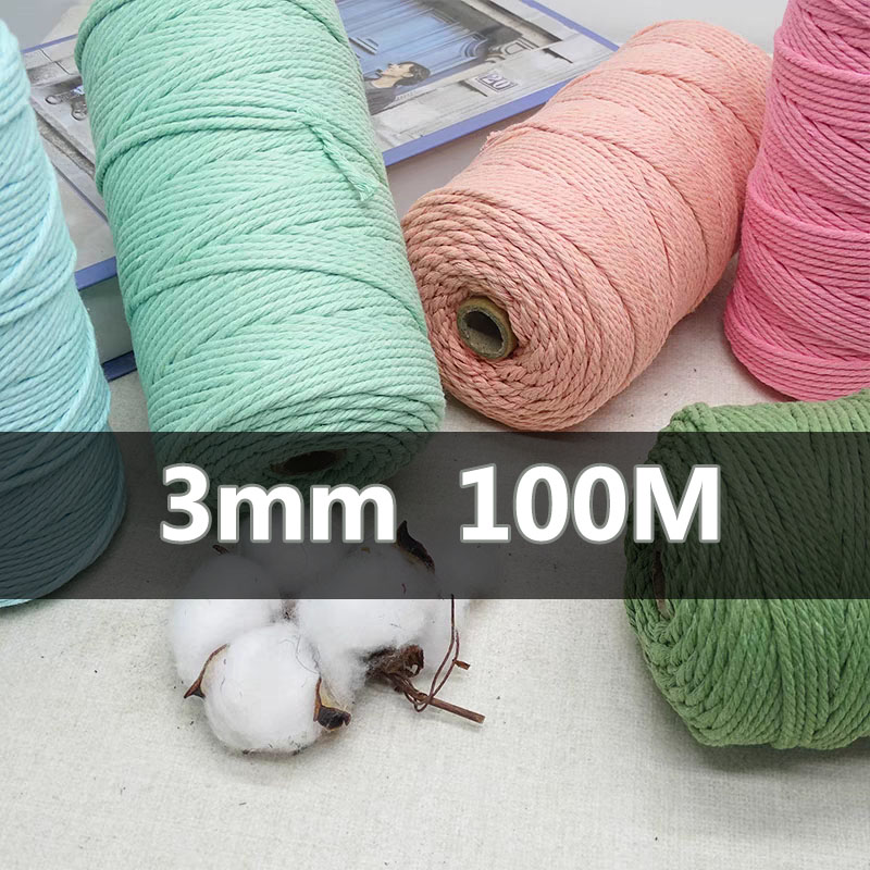 Sewing Thread In Textile - 3mm 100M Makramee Schnur Seil Baumwolle